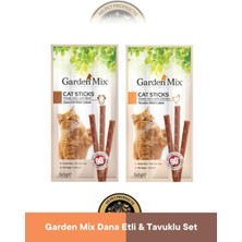 Garden Mix Dana Etli - Tavuklu Ödül Çubuk - Kedi Stick Ödül Maması Seti 3x5 Gram 2 Adet