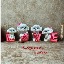İki Cadı Tasarım Love Dekoratif Köpekler, Biblo, Dekoratif Obje
