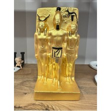 İki Cadı Tasarım Dekoratif Altın Rengi Firavun, Biblo, Taş Heykel, Dekoratif Obje