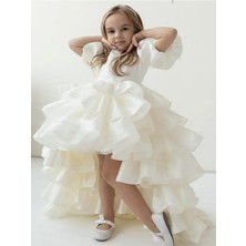 Miço Kids Kız Çocuk Tasarım Saten Abiye Elbise