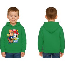 Sedirli Unisex Pawpetrol Baskılı Çocuk Swaetshirt Kapşonlu 3 Iplik Şardonlu