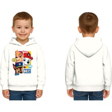 Sedirli Unisex Pawpetrol Baskılı Çocuk Swaetshirt Kapşonlu 3 Iplik Şardonlu