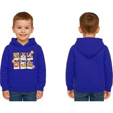 Sedirli Unisex Baskılı Çocuk Swaetshirt Kapşonlu 3 Iplik Şardonlu