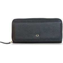 Guard Mat Siyah Deri Bayan Cüzdanı