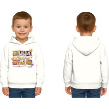 Sedirli Unisex Baskılı Çocuk Swaetshirt Kapşonlu 3 Iplik Şardonlu