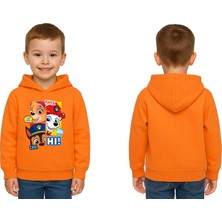 Sedirli Unisex Pawpetrol Baskılı Çocuk Swaetshirt Kapşonlu 3 Iplik Şardonlu