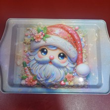 Es Dekor Yeni Yıl Temalı Metal Tepsi 15,7X24,5CM Özel An Unutulmaz Küçük 1 Adet