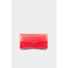 Guard Kırmızı Fermuarlı Deri Bayan Cüzdanı