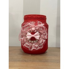 İki Cadı Tasarım Geri Dönüşüm Dekoratif Kırmızı Kavanoz Obje