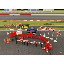 Eğitici Oyuncak Trafik Işaretleri, Koniler Lift ve Yol Bariyerleri Seti