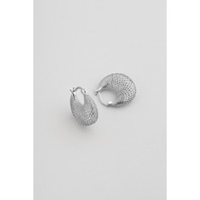 So CHIC Ay Tanrıçası 18 Ayar Beyaz Altın Kaplama Gümüş Halka Küpe