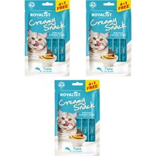 Royalist Creamy Snack – Ton Balıklı Kedi Ödülü (4+1) Üçlü Paket