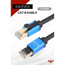 Kajiwa Cat8 3 Metre Ethernet Kablosu 25GBPS Premium Internet Lan Kablo 3mt