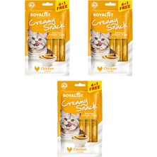 Royalist Creamy Snack – Tavuklu Kedi Ödülü (4+1) Üçlü Paket