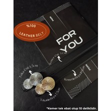 Fiori 2'li Hakiki Bombeli Yuvarlak Toka Kadın Kemeri, Pantolon Kemeri, Ceket Kemeri, Elbise Kemeri