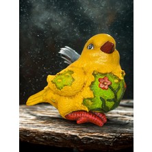 İki Cadı Tasarım Çiçek Detaylı Dev Boy Kuş Polyester Dekoratif Obje