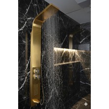 Tesitay Duş Kolonu Panel Duş Seti Masajlı Duş Sistemleri Robot Duş Fıskiye Gold Renk