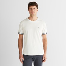 Gant Erkek Beyaz Regular Fit Bisiklet Yaka T-Shirt