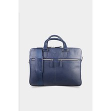 Guard 3 Bölmeli Lacivert Deri Evrak Çantası