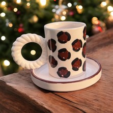 Olbia Leopar Desenli El Yapımı Seramik Fincan