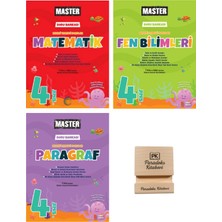 Okyanus Yayınları 4. Sınıf Master Matematik Fen ve Paragraf Soru Bankası 3lü Set + Telefon Standı
