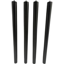 Hamadex 38 cm Siyah Konik Ahşap Ayak – 4 Adet + Bağlantı Aparatları