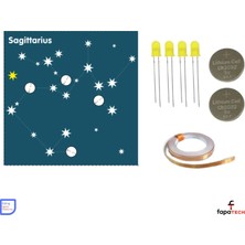 Eding Zodyak Takım Yıldızı Astroloji Sagittarius Yay Burcu Kağıt Devre Kiti- Bakır Iletken Bant ,CR2032