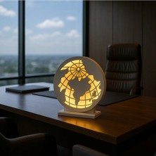 Dünya Konseptli Hediyelik Mdf LED Gece Lambası