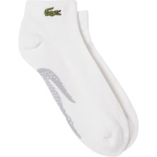 Lacoste Short Cotton Sport Socks Örme Logo Havlu Içli Tekli Patik Çorap Erkek Beyaz