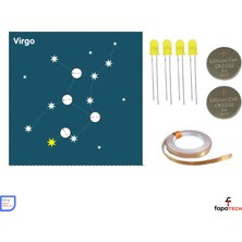Eding Zodyak Takım Yıldızı Astroloji Virgo  Başak  Burcu Kağıt Devre Kiti - Bakır Iletken Bant ,CR2032 ,led
