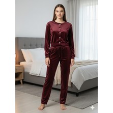 Ultra Lüks Kadife Düğmeli Ikili Takım