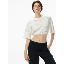 Converse Star Chevron Baskılı Kadın Krem T-Shirt