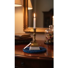 Montdekor El Yapımı Mermer Taşlı Bronz Mumluk