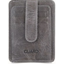 Guard Dikey Crazy Gri Deri Kartlık
