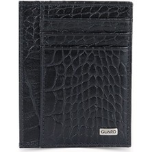 Guard Siyah Croco Baskı Deri Kartlık