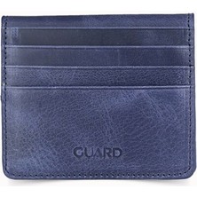 Guard Antik Lacivert Patlı Tasarım Deri Kartlık