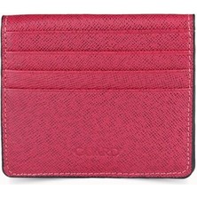 Guard Fuşya Saffiano Patlı Tasarım Deri Kartlık