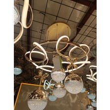 Roza Avize Ufo Model 4 Toplu 3renk Medern Ledli Salon ve Oturma Odası Avize