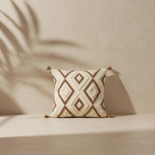 Shopyteks Etnik Desenli Geometrik Nakışlı Dekoratif Kırlent Kılıfı (Iç Dolgusuz)