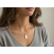 Akfecan Çelik Kutup Yıldızı Altın Rengi Kolye