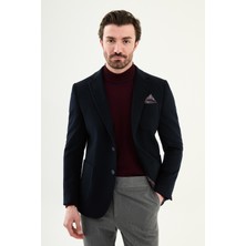 MCR Düz Slim Fit Torba Cepli Mendil Detaylı Yün Erkek Ceket