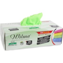 Wilma Secret Mikrofiber Temizlik Bezi Kutulu 75 Adet  Mikrofiber Bezler 30X30CM 180GSM - Yeşil