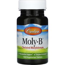 Carlson Moly-B, Chelated Molybdenum, Metabolism Support, Enzyme Activation, 100 Veg Tablets