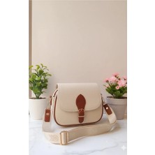 Goldbags Kadın Yonca 3 Cepli Kapaklı Fermuar ve Çıt Çıt Kapama Kol ve Omuz Çantası