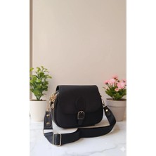 Goldbags Kadın Yonca 3 Cepli Kapaklı Fermuar ve Çıt Çıt Kapama Kol ve Omuz Çantası