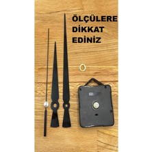 Cnr Shop Saat Makinesi, 16 mm Şaft Akar Sessiz Duvar Saati Mekanizması, Akrep-Yelkovan-Saniye-(Askılı)