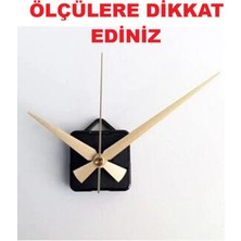 Cnr Shop Duvar Saat Mekanizması, 14 mm Şaft Boyu Saat Motoru Sessiz Çalışır Akrep-Yelkovan-Saniye-(Askılı)