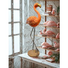 İki Cadı Tasarım Dekoratif Metal Ayaklı Flamingo Obje