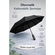 Gençler Uv Korumalı 10 Telli Otomatik Şemsiye – Rüzgar Dayanıklı, Katlanabilir, Gri Saplı