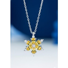 Çekirdek Jewelry 925 Ayar Gümüş Kamelya Çiçeği Kolye
